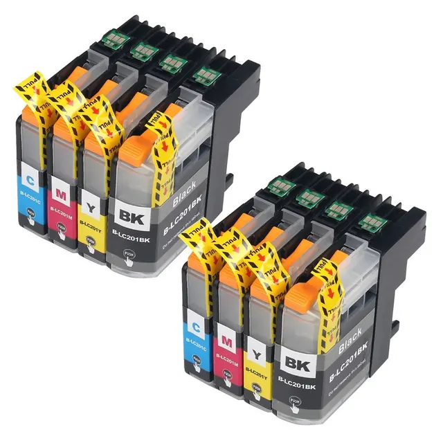 8 pcs Ink Cartridge for LC201 compatible for printer Brother MFC J460DW