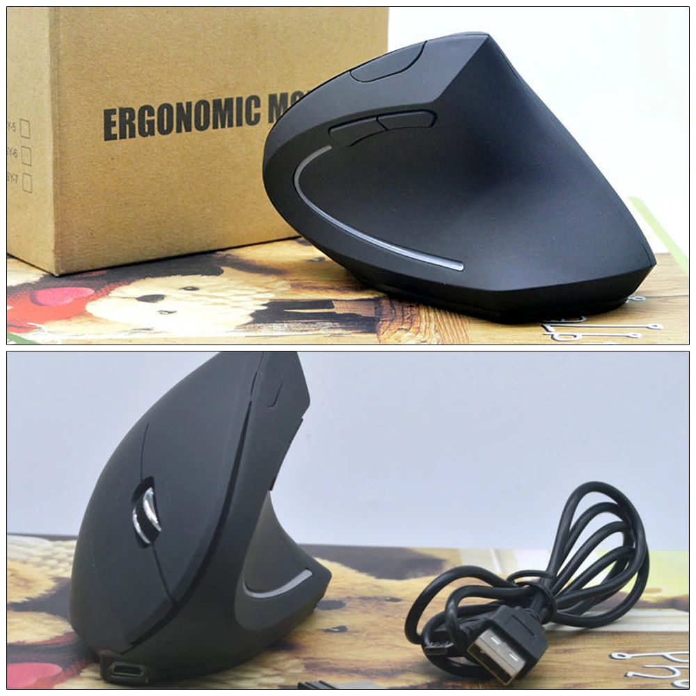 

New Wireless Mouse 2.4 GHz Ergonomic Design Vertical Mouse 1600 DPI 6 Buttons USB Finger Gaming Mouse 2018 new