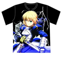 Японский Fate Zero Saber Altria прохладный летний Стиль Футболка аниме футболка модная одежда Для мужчин Для женщин Повседневное короткий рукав рубашка Топы корректирующие