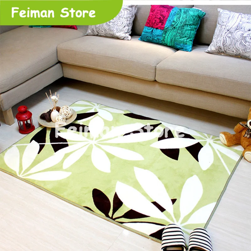 Большая печать листьев кораллового бархата пены памяти мягкий абсорбирующий коврик коврики для украшения дома гостиная пол