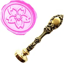 Mdlg винтажный японская Сакура цветок изображение на заказ логотип роскошный воск печать штамп латунь Павлин металлическая ручка подарочный набор