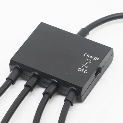 Shecharmy عالية الجودة أسود الأزياء نوع شحن usb كابل بيانات للهواتف مع 5 موصلات