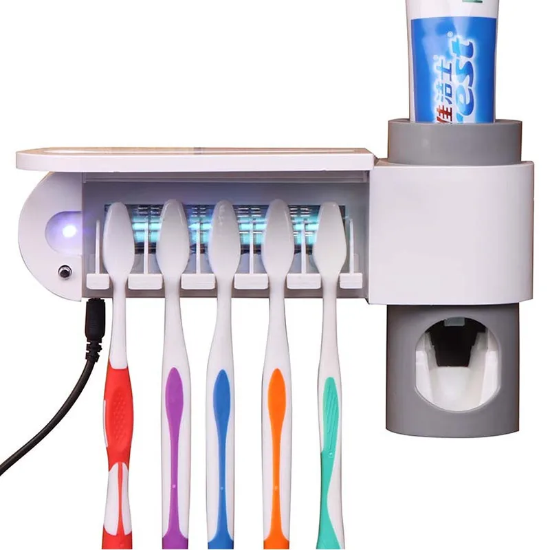 

Antibacteria UV Light Ultraviolet Toothbrush Automatic Toothpaste Dispenser Sterilizer Toothbrush Holder Cleaner