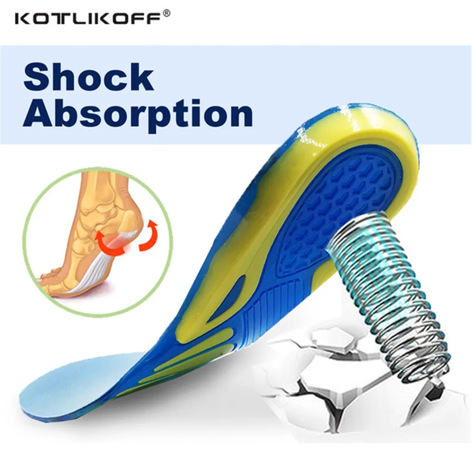 Silicon Gel Insoles Foot Care for Plantar Fasciitis Heel Spur Running