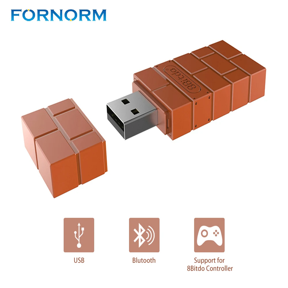 

FORNORM For 8Bitdo USB Wireless Adapter Support For PS3 Xbox one Controller Portable Bluetooth Receiver for PC Mac