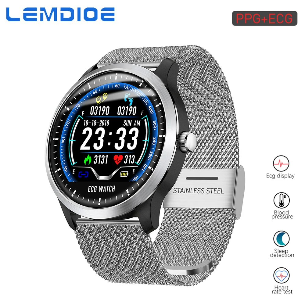 

LEMDIOE N58 ECG + PPG Smart Watch Men IP67 Waterproof 250Mah Battery Heart Rate Monitor Blood Pressure Smartwatch For The Aged