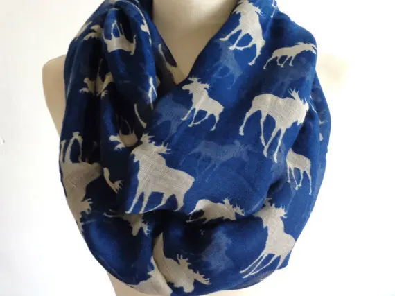 

Free Shipping 2018 New Fashion Moose Infinity Scarf Loop Snood For Women/Ladies