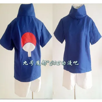 

Free Shipping Naruto Uchiha Sasuke Cosplay Costume Halloween Cosplay Costume Whole Set Shirt+ Pants Men Full Suits