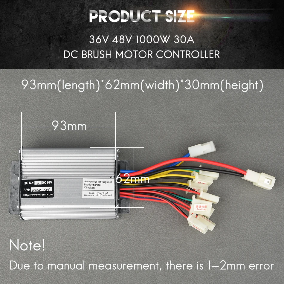 Flash Deal 36V 48V 800W DC Brush Motor Controller E Bike Scooter Engine Generator Anti-speeding electric bicycle Parts YIYUN YK31F 3