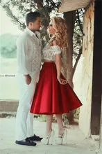 Schatz Zwei Stücke Prom Kleid 2016 A-Line der Schulter Abendkleider Reizvolle Backless Formale Party Kleid