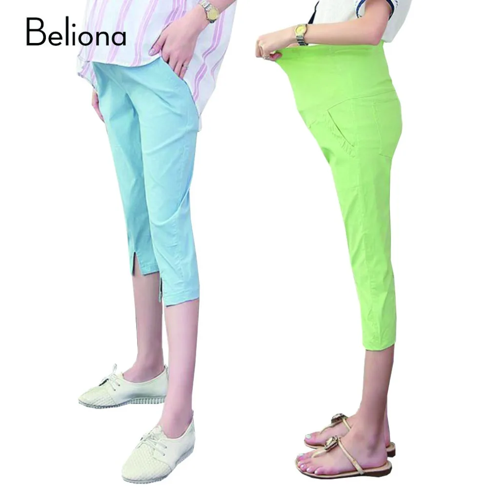 15 Styles Candy Color Maternity Capri Capris Pregnant Pants High Waist