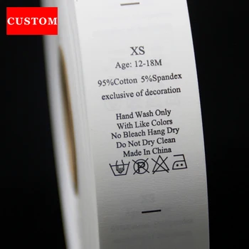 

factory customized made garment washing label ribbon clothing printed private label branding custom clothing size label