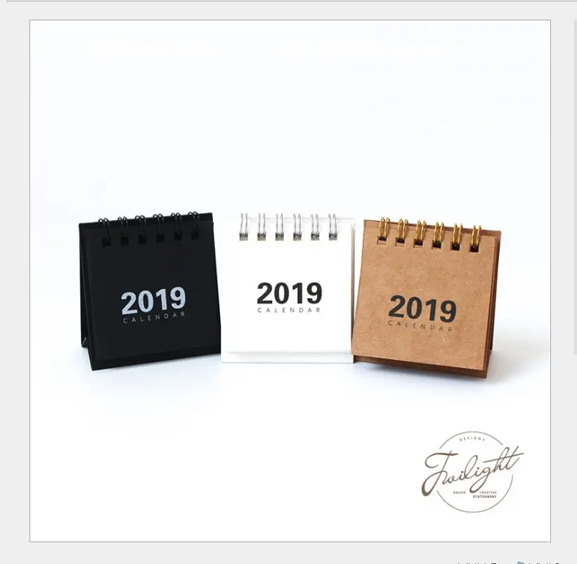 

New year 2020 mini table calendar creative simple desk coil notepad kraft paper calendar Daily Schedule Yearly Agenda Organizer