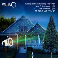 SUNY 3 цвета объектив лазерный светильник Звезда проектор метеоры светильник Ландшафтный Открытый водонепроницаемый алюминиевый сплав красный зеленый статические точки
