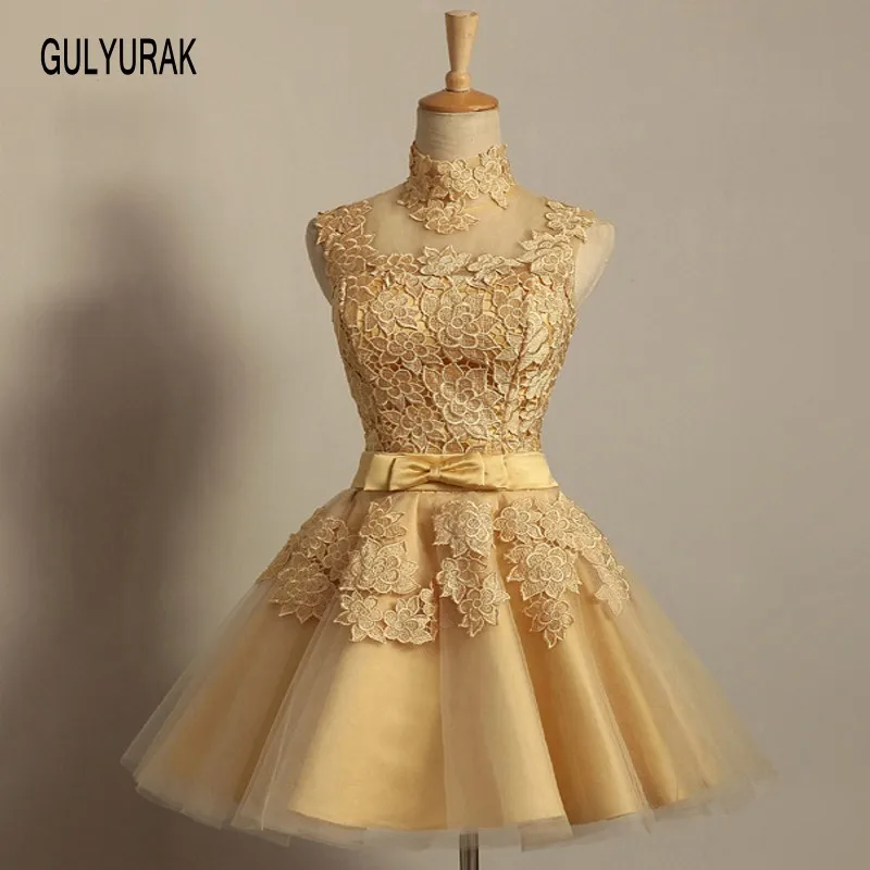 formal gold dress party evening elegant high neck 2017 new fashion sexy