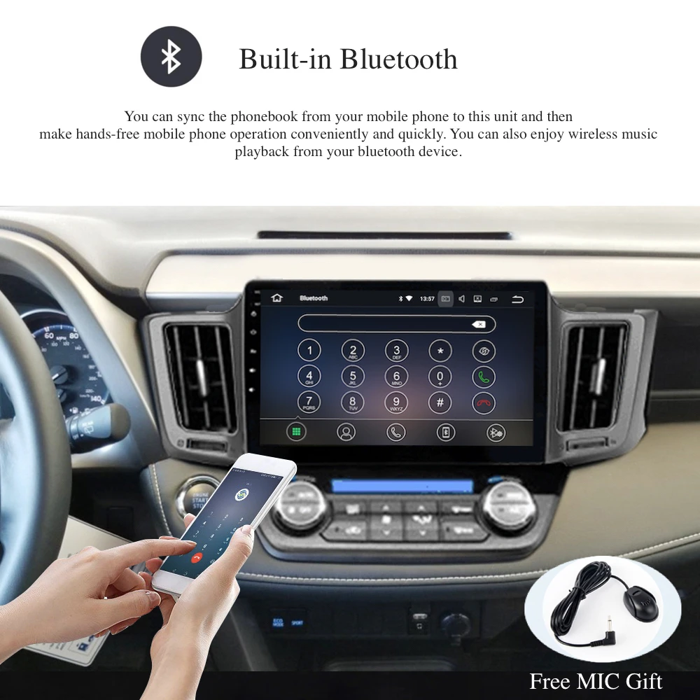 Best Car Radio GPS Android 9.0 1 Din For Toyota RAV4 2017 2015 2016 Radio 4-core Multimedia Support DAB DVR OBD 1