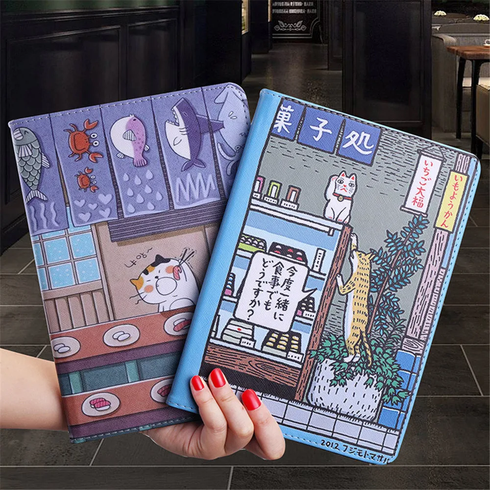 

For iPad Mini 1 2 3 4 5 Case Trifold Smart Cartoon Case Auto Sleep Wake Lightweight Stand Case Silicone Cover For iPad Mini 5
