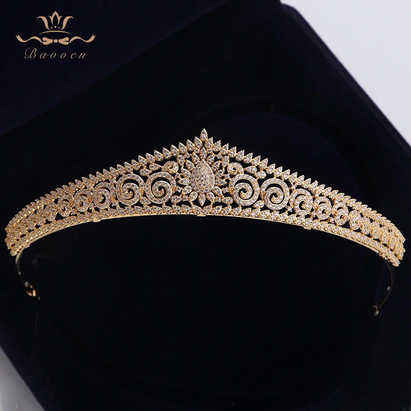 Simple europeo brillante circón total nupcial Tiaras coronas Chapado en cristal boda cintas para novias joyería de dama de honor - 5