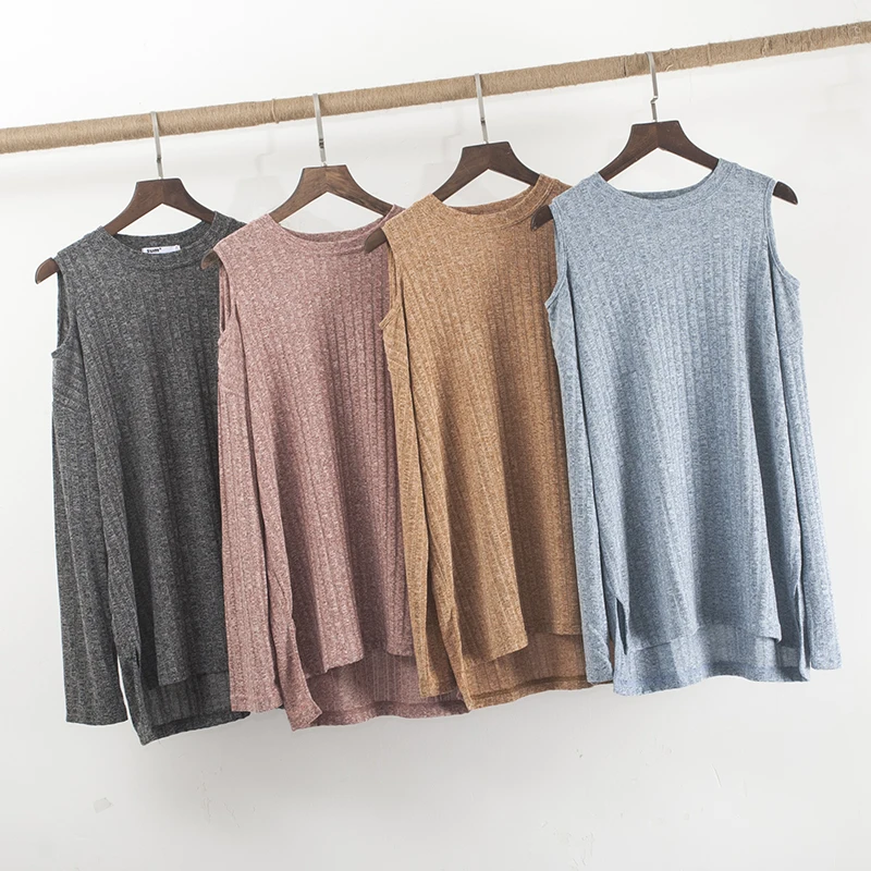 

Latin Dance Autumn Winter Top T-shirt Loose Classical dance Sexy off-the-shoulder jazz dance Side slit Dance wear costumes Yoga