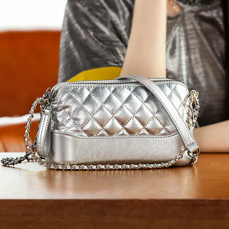 2018 Summer Women Diamond Lattice Crossbody Bag High Quality Handbag Genuine Leather Chain Ladies Shoulder Messenger Bag Bolsa 2018 Summer Women Diamond Lattice Crossbody Bag High Quality Handbag Genuine Leather Chain Ladies Shoulder Messenger Bag Bolsa