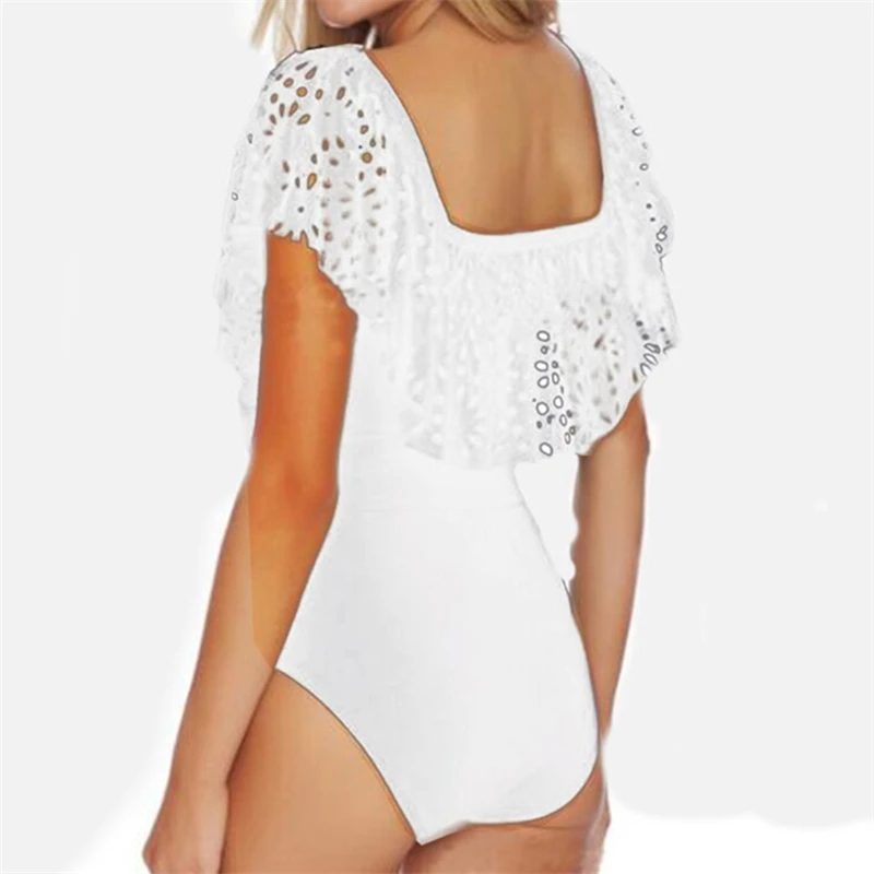 

2019 Swimwear Women One-Piece Swimsuit Sexy Bandage Halter Swimsuit Deep V-Neck Plunging Neck Hollow Out Beach Bathing Suit B122