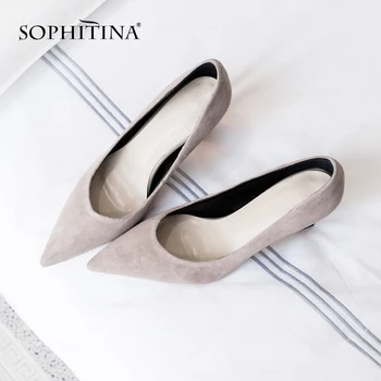 

SOPHITINA Sexy Office Ladies Pumps Basic Pointed Toe Thin Heel Shoes Spring Autumn Slip-On High Heel Shallow Women Pumps MO200