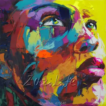 

Palette knife painting portrait Palette knife Face Oil painting Impasto figure on canvas Hand painted Francoise Nielly 14-53