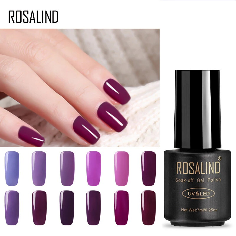 

ROSALIND 7ml Nail Gel Polish Noble Purple Color series Soak-off UV LED lamp Gel Varnish Semi Permanent Nail Lacquer