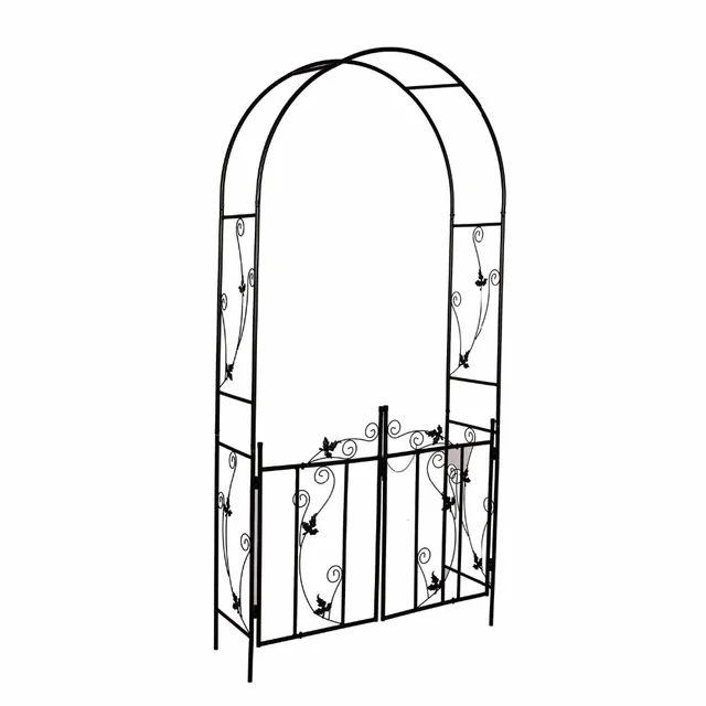 Steel Garden Arch With Gate 7 6 High X 3 9 Wide Arbor For Steel Garden Arch With Gate 7 6 High X 3 9 Wide
