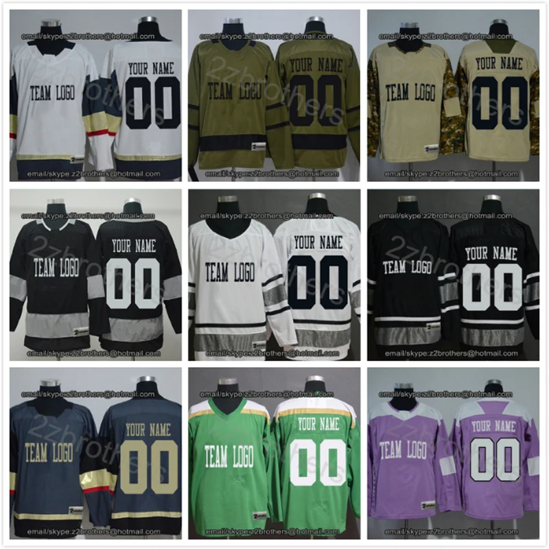 

Factory OEM Custom Ice Hockey Jerseys Design DIY Your Own Team Stitch Embroidered Any Style Logo Name Number Vegas Men Women Kid