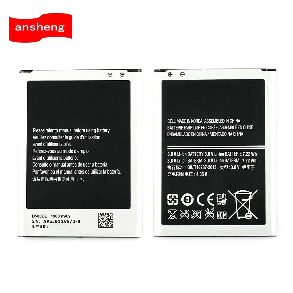 Высококачественный аккумулятор 1900 мАч B500AE/BE для Samsung Galaxy S4 Mini NFC Project J i9190 i9192 i9198 i9195