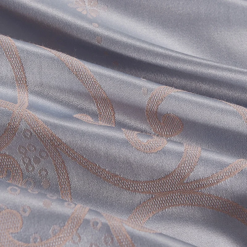 Waliicorners Silk Cotton Jacquard Golden Classic Bedding set Silky Smooth Duvet Cover Bed Sheet Pillowcases 72 2224084 - (8)