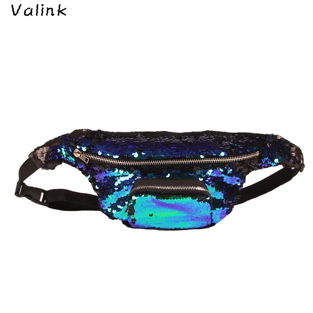 Valink 2018 Unisex Waist Bags Activity Casual Fanny Pack Double Color Sequins Unisex Waist Pack Belt Bag Women's Waist Bag Bolsa Valink 2018 Unisex Waist Bags Activity Casual Fanny Pack Double Color Sequins Unisex Waist Pack Belt Bag Women's Waist Bag Bolsa