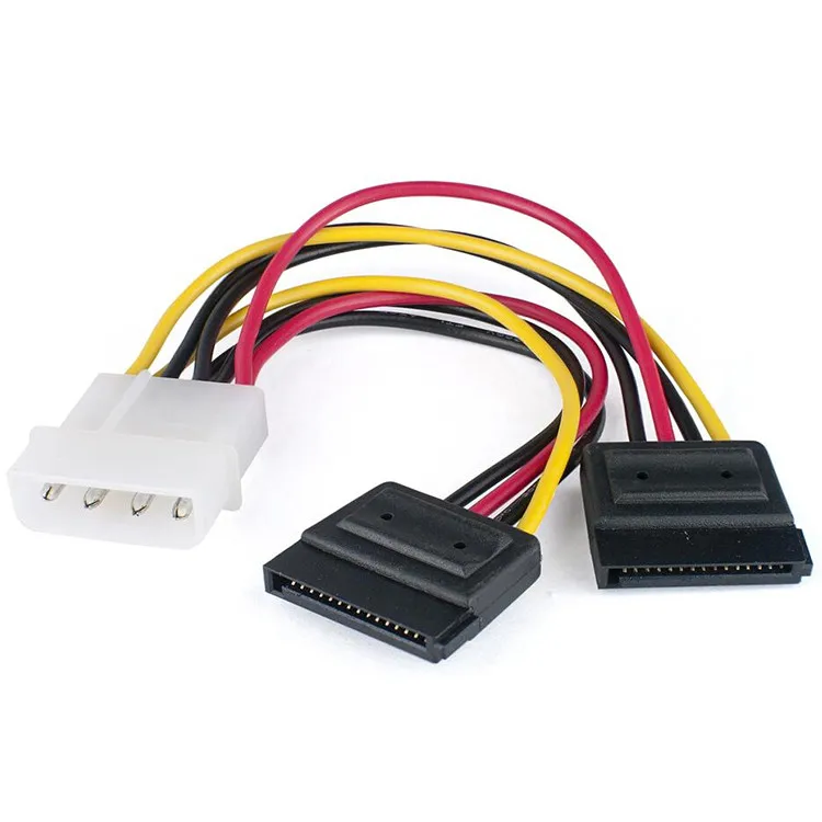 D-type large 4Pin to SATA 15pin serial port solid-state drive one sub-two power cord extension cable |