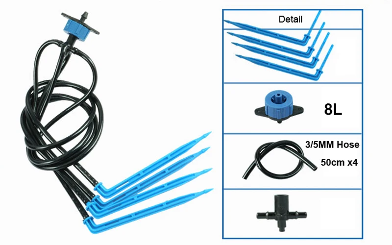 Nuonuowell 20Sets-Pack Автоматическая капельная стрелка Микро Капельное орошение в теплице капельница излучатель орошения полив сохранение наборы