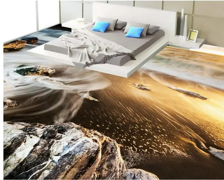 3d Floor Painting Wallpaper Beach View 3d Flooring 3d Wallpaper Pvc