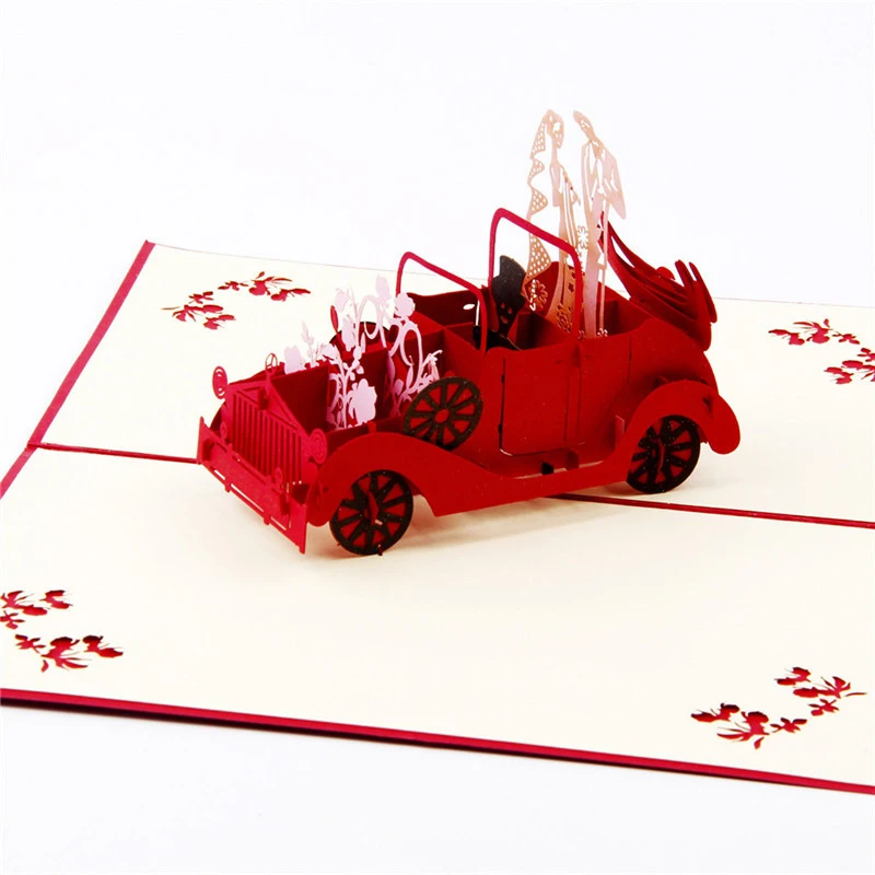  3D Laser Cut Handmade Carving Lover Wedding Car Paper Invitation Greeting Cards PostCard Wedding An - 32793643932