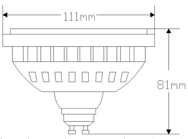 AR111 Светодиодный прожектор Epistar чипы 2835 SMD 12VDC 10 Вт/12 Вт пластик и алюминий
