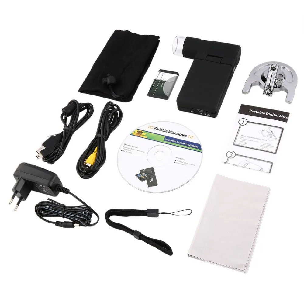 

UM039 Handheld Digital 500X Microscope Real 5.0MP 3'' LCD Display 8 LED S2T4 Professional Portable Handheld Digital Microscope