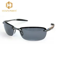 HOZUN Brand Designer Men Sunglasses Vogue Outdoor Fishing Eye-wear Frameless Polarized Lenses Alloy Grey Sunglasses LM028 Z30