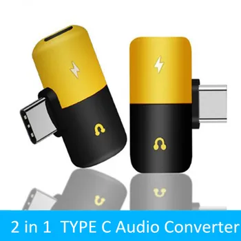 

Headphone Jack Type c Adapter 2 In 1 Audio Charger For Samsung HTC Huawei Splitter Audio Converter For Xiaomi Mi8 Chraging
