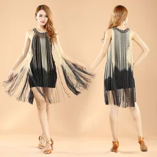 Бальное платье латино танцевальное платье для ограниченной продажи новые женские акриловые бахромы для Бальных Танго Румба ча Самба