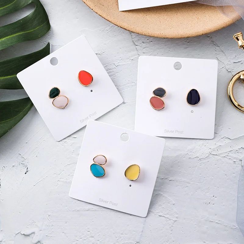 

2019 Summer Stud Earring Ear Jewelry for Women Asymmetry Korean Pendientes Geometric aretes de mujer Girls Brincos