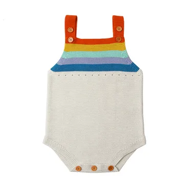 

Autumn Baby Romper rainbowNewborn Infant Baby Crochet Knitted Romper Jumpsuit Cotton Woolen Baby Overalls Baby Boys Girl Clothes