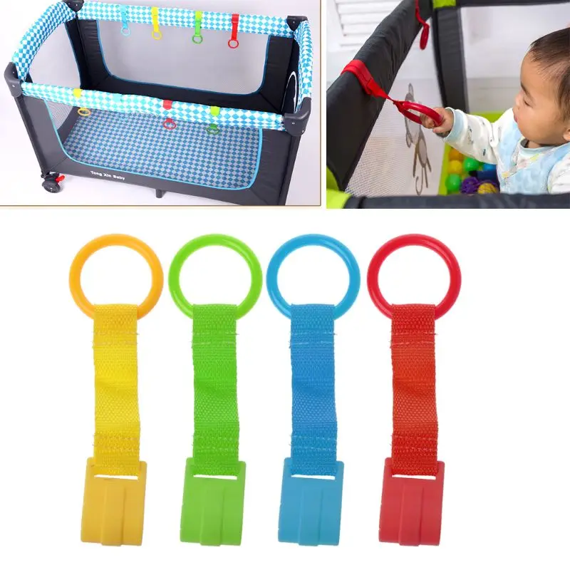

Baby Bed Portable Crib Stand Up Multi-color Wake Up Hook Pull Ring Foldable Pendants Toys Travel Non-toxic