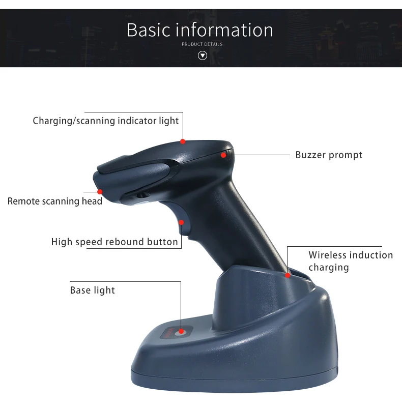 Scanner de Código de Barras sem Fio Remoto com Armazenamento Scanhome Pdf417 Código Handheld Barcorde Leitor 100 Metros Sh-4620 1d - 2d qr 11 fio 1d 2d qr pdf417 código handheld