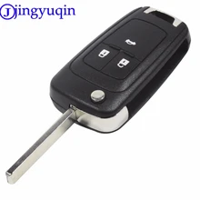 jingyuqin Flip Folding Key Shell Cover Case For Chevrolet Cruze Remote Key Keyless Fob 3 Buttons Uncut HU100 Blade