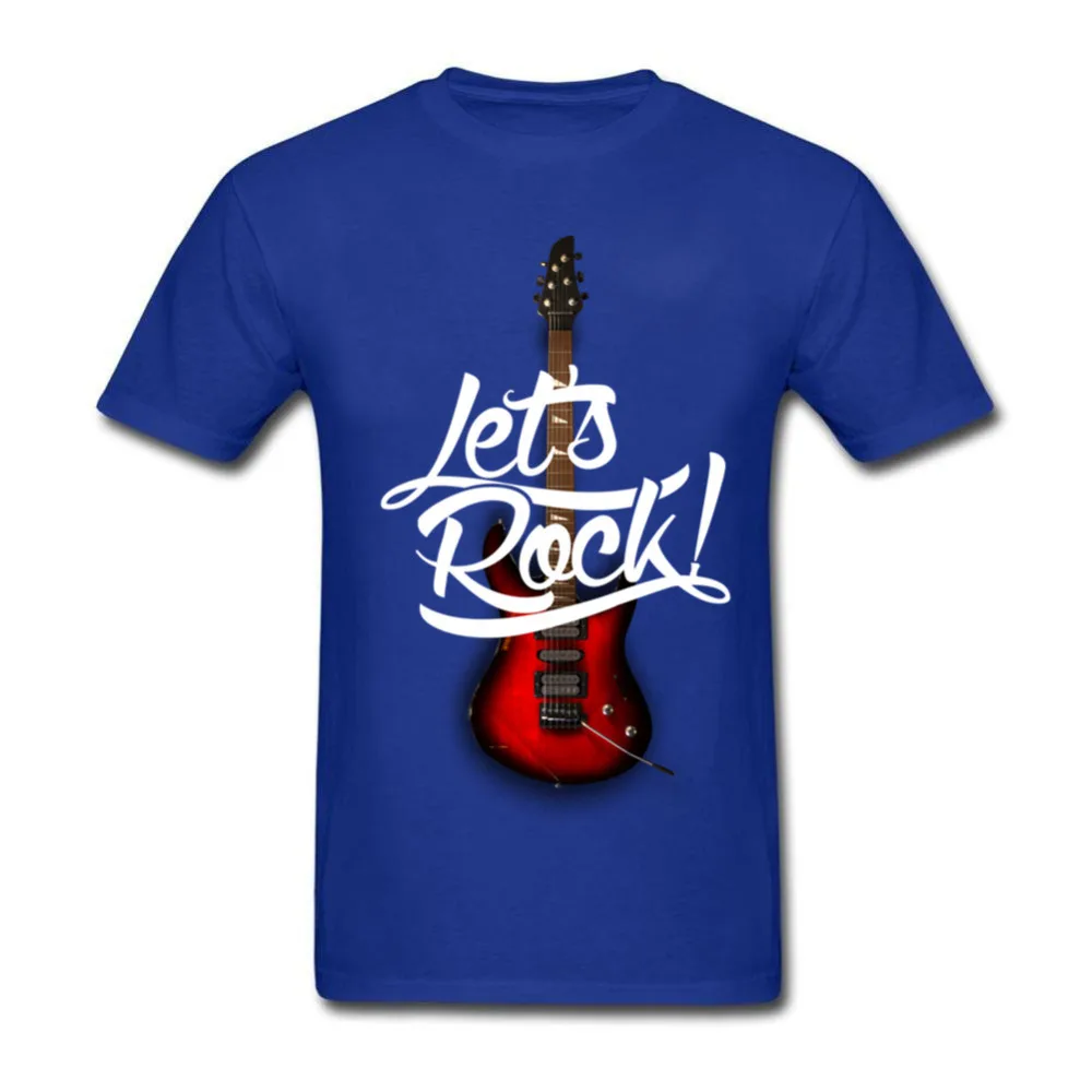 Рок футболка Мужская Гитара Бас Let's Rock на заказ короткий рукав для вечеринки