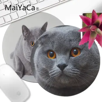 

MaiYaCa The big grey cat is cute gamer play mats Rubber Mouse pad 20x20cm 22x22cm diameter round mouse pad