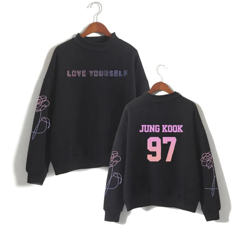 Jung Kook 97 Bangtan военный фанат футболка унисекс женская KPOP Love Yourself Женская Толстовка Harajuku стиль - Цвет: Sweatshirt 09